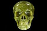 Realistic, Polished Jade (Nephrite) Skull #116489-1